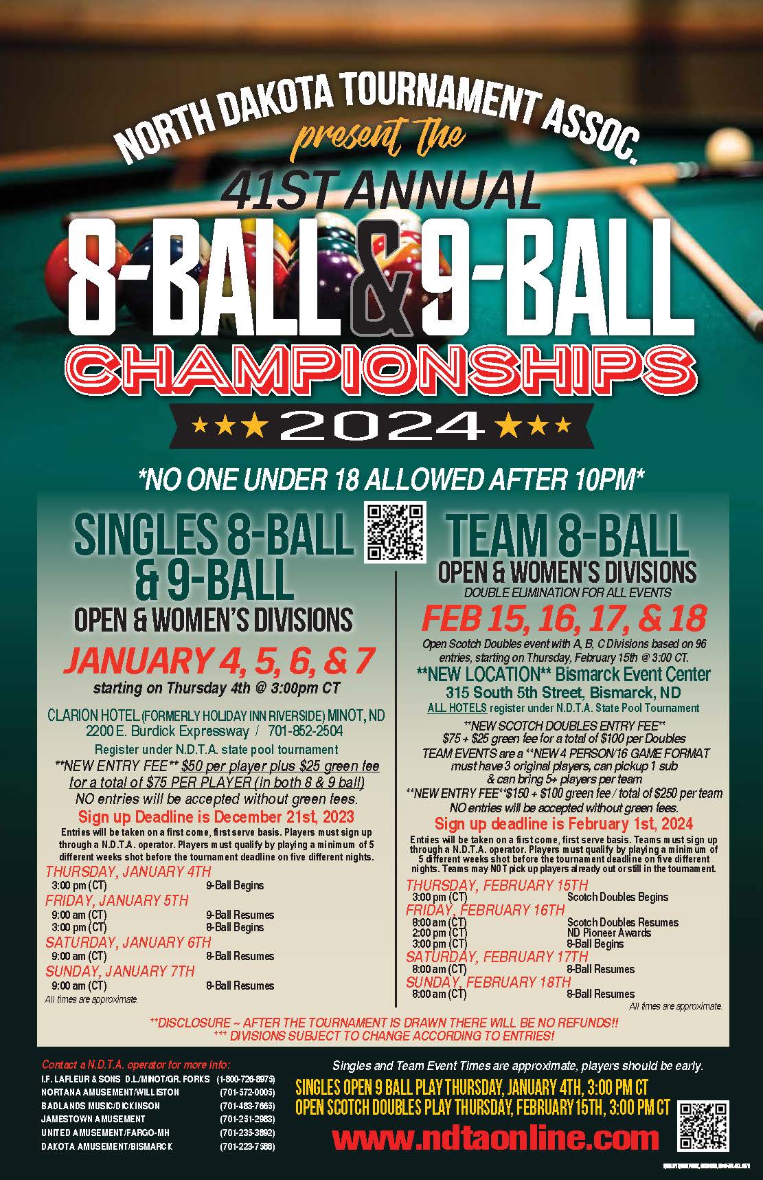 Pool Tournaments/Events Dakota Music and Amusement
